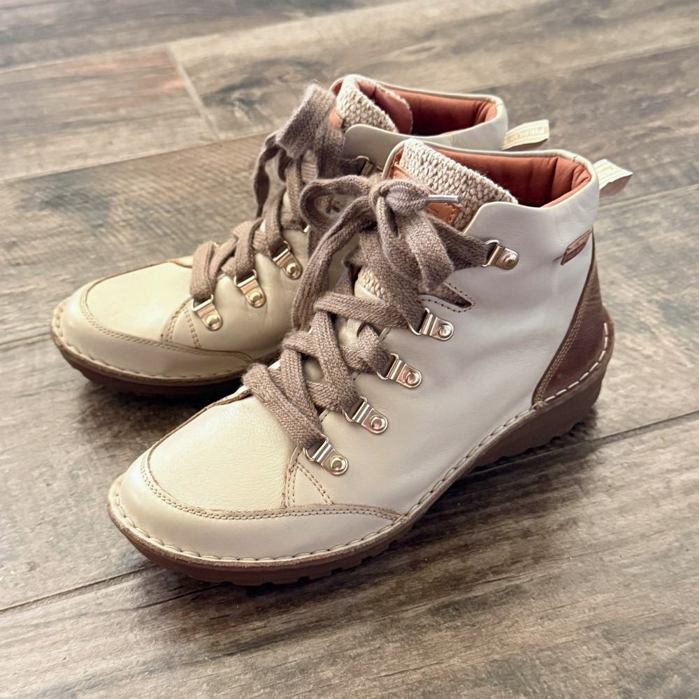 Pikolinos Women's Cazorla Lace-up Leather Ankle Boots, Cream Brown, 38 (7.5-8)